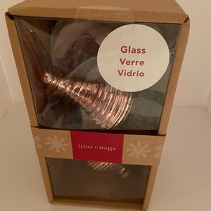 Allen & Roth Glass Christmas Ornaments- Rose Color -2 Count